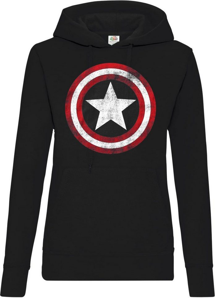 Youth Designz Kapuzenpullover Vintage Captain America Damen Hoodie Pullover mit trendigem Frontprint von Youth Designz