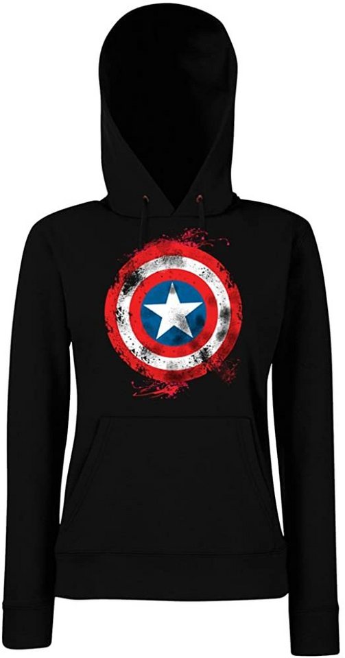 Youth Designz Kapuzenpullover Vintage Captain America Damen Hoodie Pullover mit trendigem Frontprint von Youth Designz