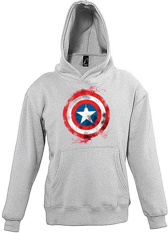 Youth Designz Kapuzenpullover Vintage Captain America Kinder Hoodie Pullover mit trendigem Frontprint von Youth Designz