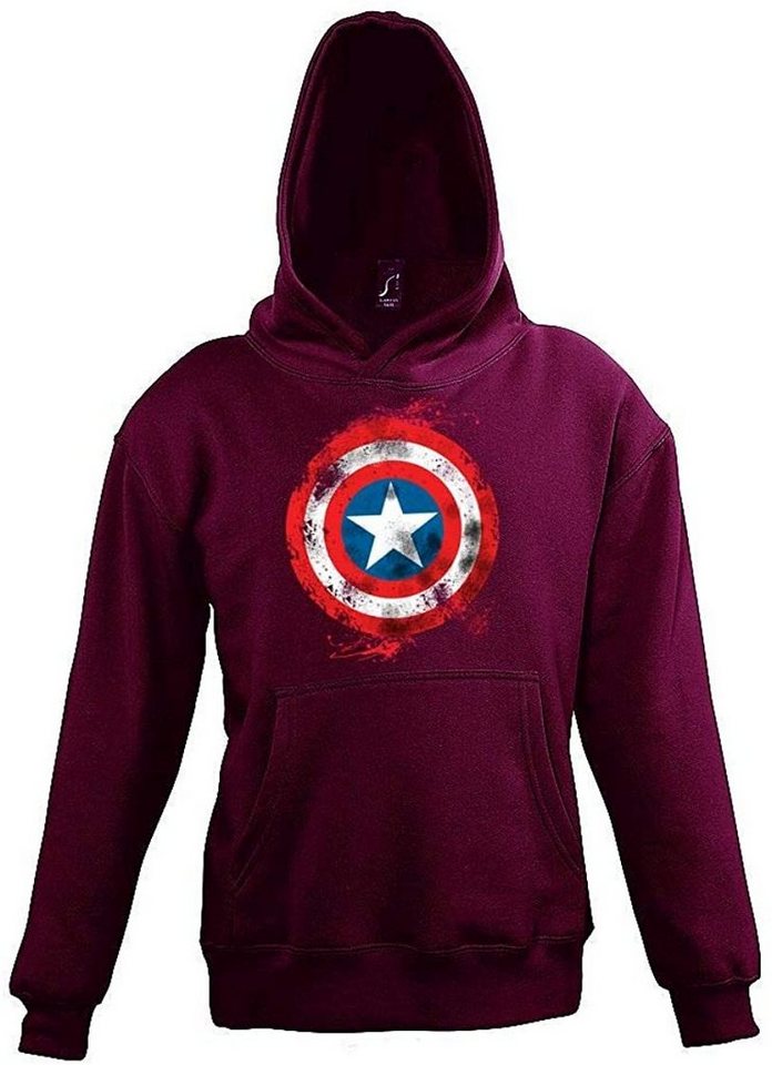 Youth Designz Kapuzenpullover Vintage Captain America Kinder Hoodie Pullover mit trendigem Frontprint von Youth Designz