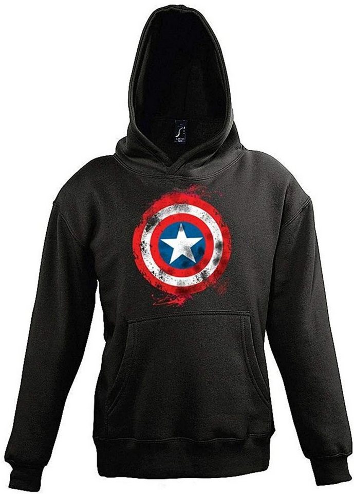 Youth Designz Kapuzenpullover Vintage Captain America Kinder Hoodie Pullover mit trendigem Frontprint von Youth Designz