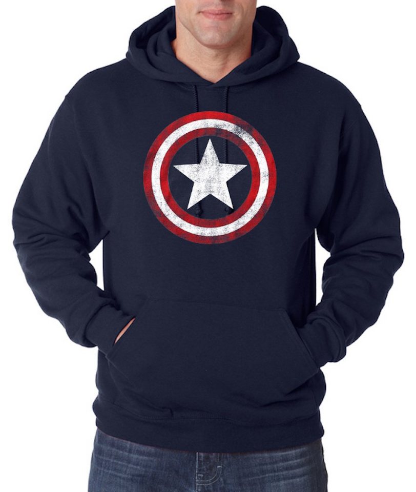 Youth Designz Kapuzenpullover Vintage Captain Herren Hoodie America mit trendigem Frontprint von Youth Designz