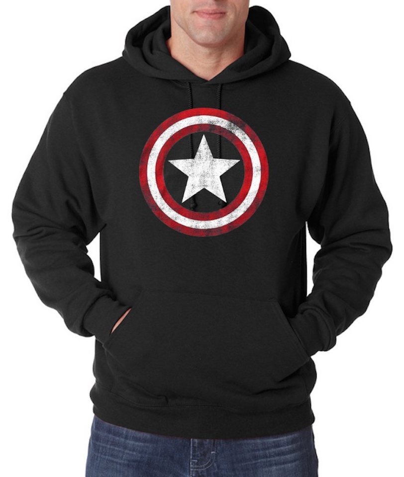 Youth Designz Kapuzenpullover Vintage Captain Herren Hoodie America mit trendigem Frontprint von Youth Designz