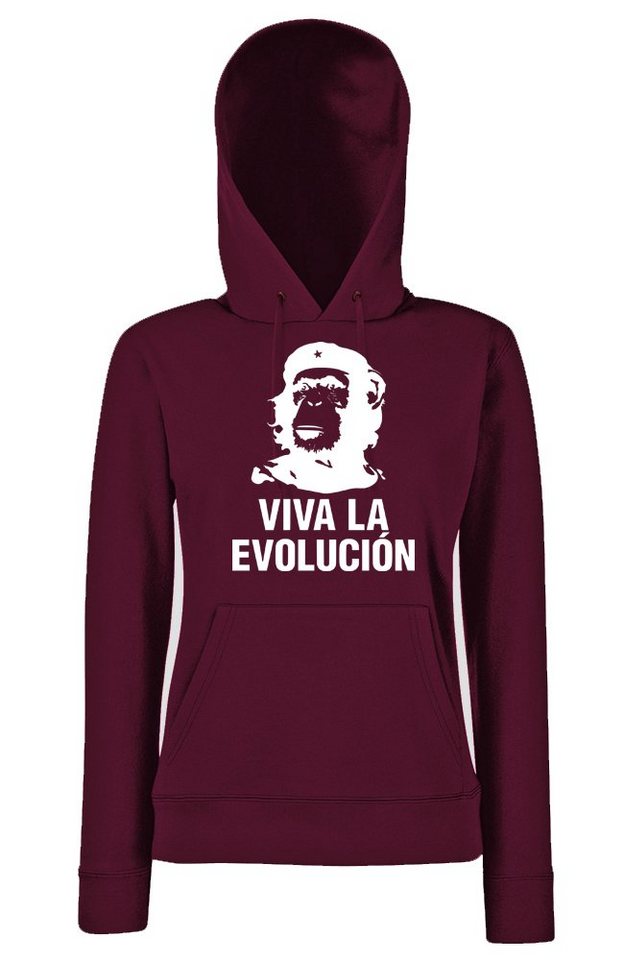Youth Designz Kapuzenpullover Viva la Evolucion Damen Hoodie Pullover mit trendigem Evolution Frontdruck von Youth Designz