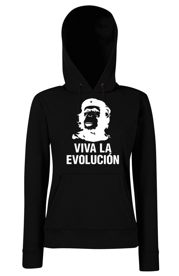 Youth Designz Kapuzenpullover Viva la Evolucion Damen Hoodie Pullover mit trendigem Evolution Frontdruck von Youth Designz