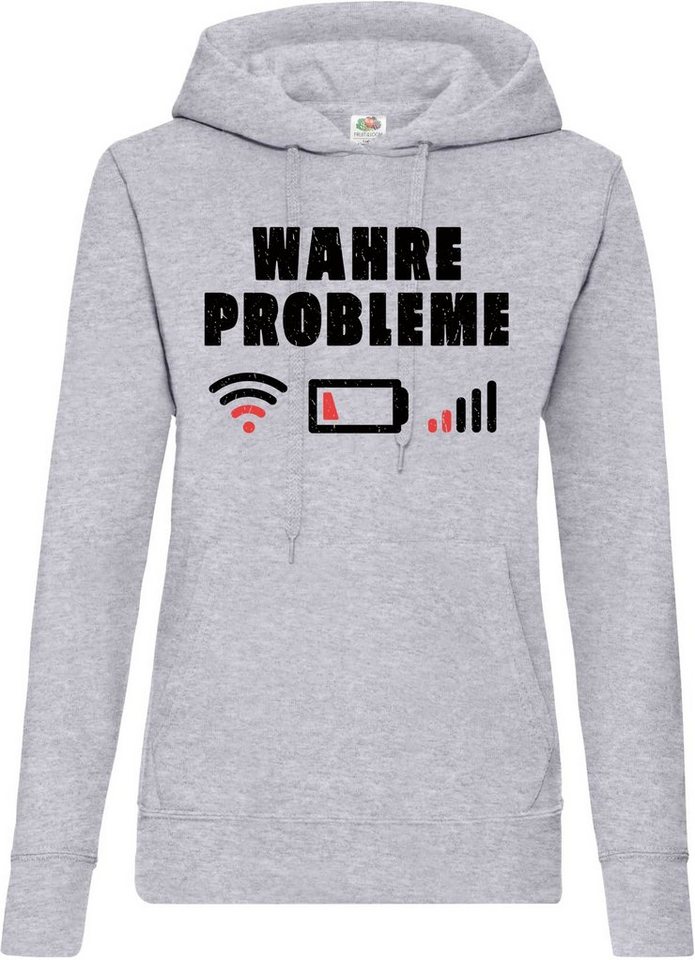 Youth Designz Kapuzenpullover "Wahre Probleme" Damen Hoodie Pullover mit lustigem Frontprint von Youth Designz