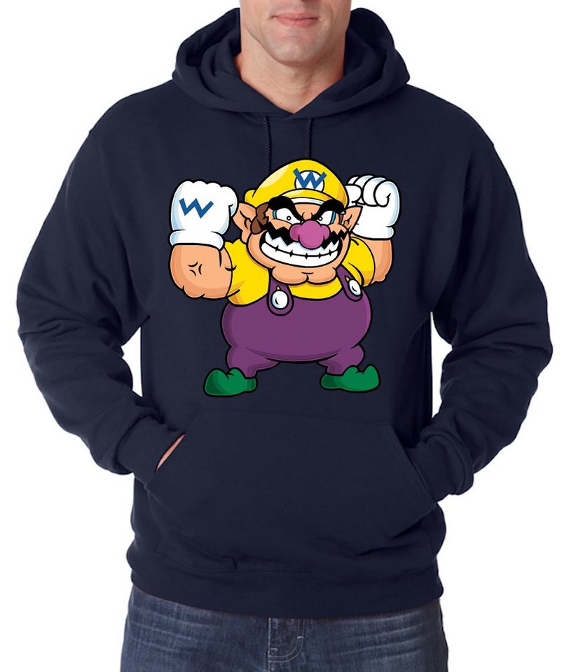 Youth Designz Kapuzenpullover Wario Herren Hoodie Pullover mit Retro Gaming Frontprint von Youth Designz