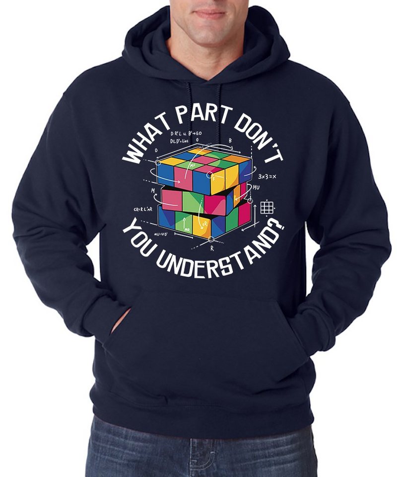 Youth Designz Kapuzenpullover What Part don't you Understand Zauberwürfel Herren Hoodie Pullover mit Trendigem Frontdruck von Youth Designz