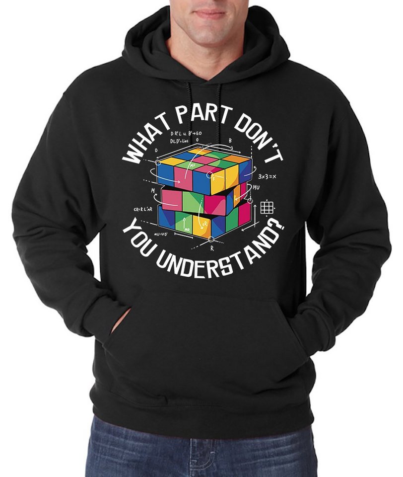 Youth Designz Kapuzenpullover What Part don't you Understand Zauberwürfel Herren Hoodie Pullover mit Trendigem Frontdruck von Youth Designz