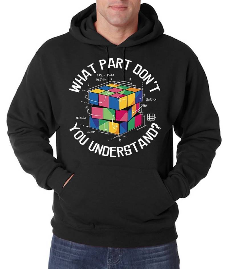 Youth Designz Kapuzenpullover What Part don't you Understand Zauberwürfel Herren Hoodie Pullover mit Trendigem Frontdruck von Youth Designz