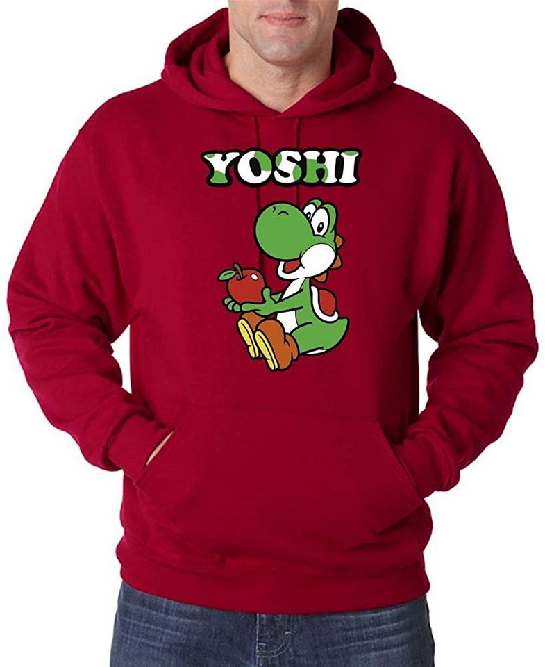 Youth Designz Kapuzenpullover Yoshi mit Apfel Herren Hoodie Pullover mit Retro Gaming Print von Youth Designz