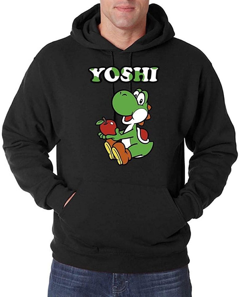 Youth Designz Kapuzenpullover Yoshi mit Apfel Herren Hoodie Pullover mit Retro Gaming Print von Youth Designz