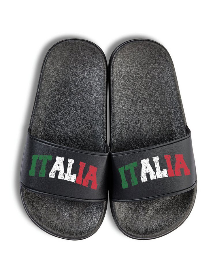 Youth Designz Kinder Badelatschen "Italia" Italien Fußball Fun-Print lustig Geschenk Badeschuh mit stylischen Aufdruck für Kinder Statement von Youth Designz