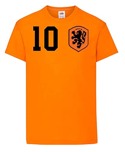 Youth Designz Kinder T-Shirt Trikot Niederlande mit Wunschname + Nummer - Orange 4 Jahre (96/104) von Youth Designz