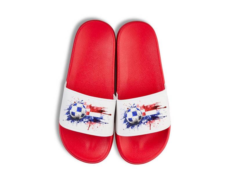 Youth Designz Kroatien EM 2024 Hrvatska Unisex Badelatschen Flip Flops Badeschuh mit modischem Fußball Print für Herren & Damen von Youth Designz