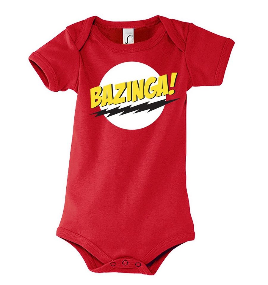 Youth Designz Kurzarmbody Baby Body Strampler Bazinga mit niedlichem Frontprint von Youth Designz