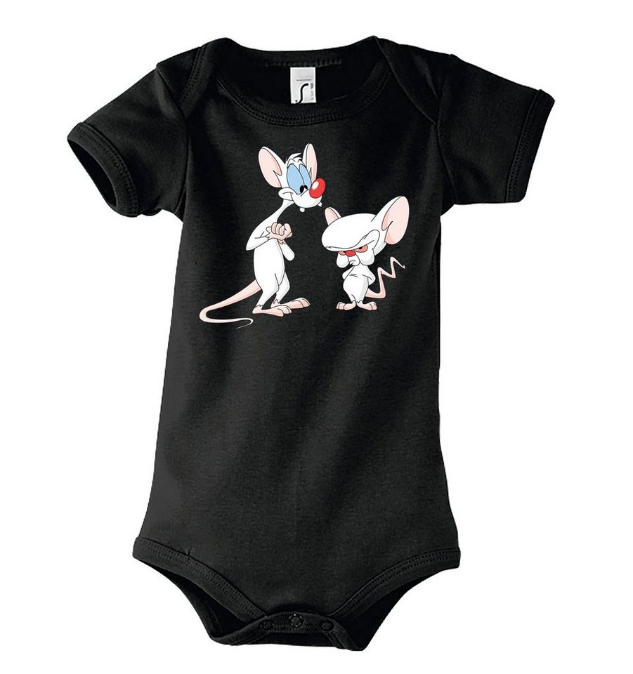 Youth Designz Kurzarmbody Baby Body Strampler Brain und Pinky in tollem Design, mit Frontprint von Youth Designz