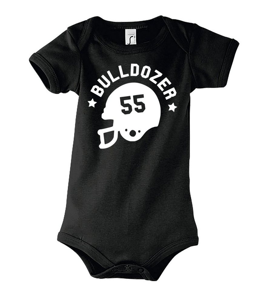 Youth Designz Kurzarmbody Baby Body Strampler Buldozer mit niedlichem Frontprint von Youth Designz