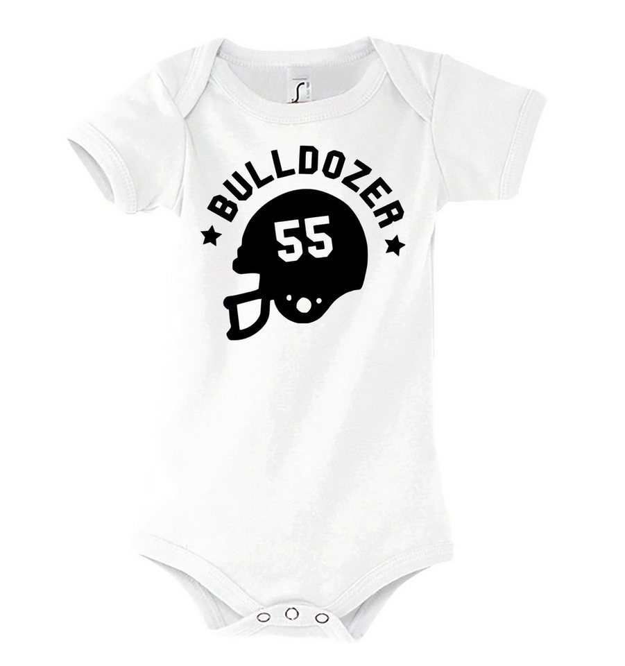 Youth Designz Kurzarmbody Baby Body Strampler Buldozer mit niedlichem Frontprint von Youth Designz