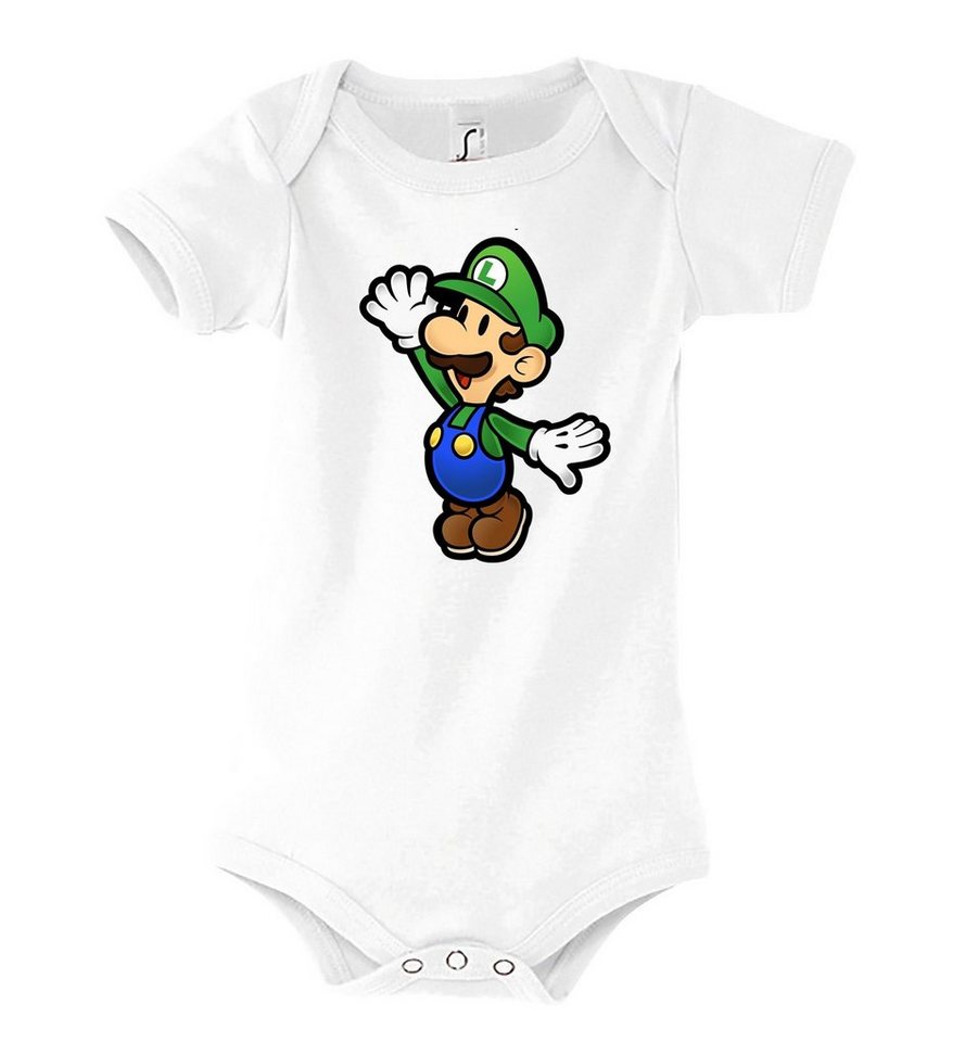 Youth Designz Kurzarmbody Baby Body Strampler Luigi mit niedlichem Frontprint von Youth Designz