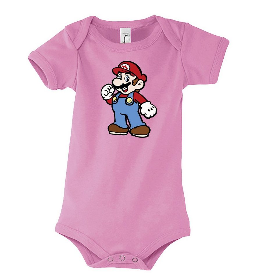 Youth Designz Kurzarmbody Baby Body Strampler Mario mit niedlichem Frontprint von Youth Designz