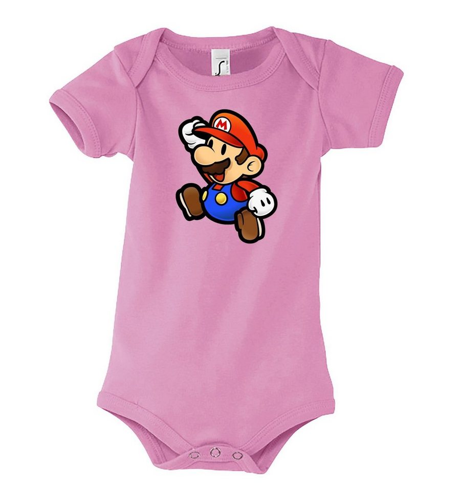 Youth Designz Kurzarmbody Baby Body Strampler Mario mit niedlichem Frontprint von Youth Designz