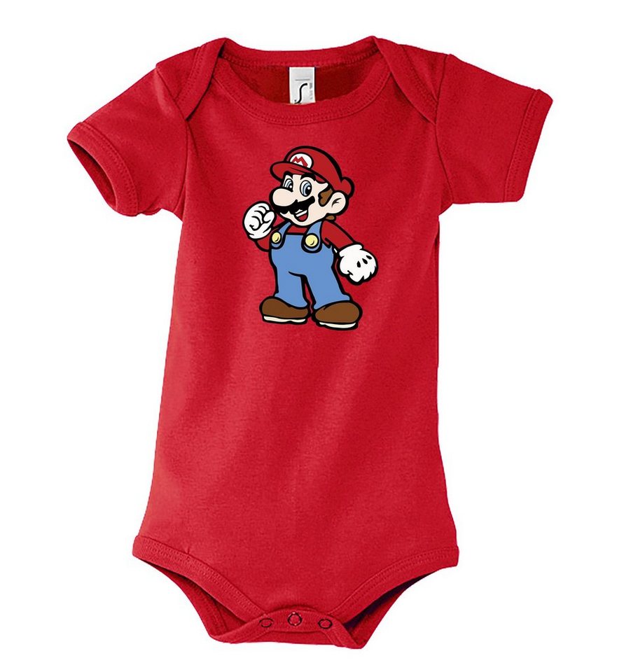 Youth Designz Kurzarmbody Baby Body Strampler Mario mit niedlichem Frontprint von Youth Designz