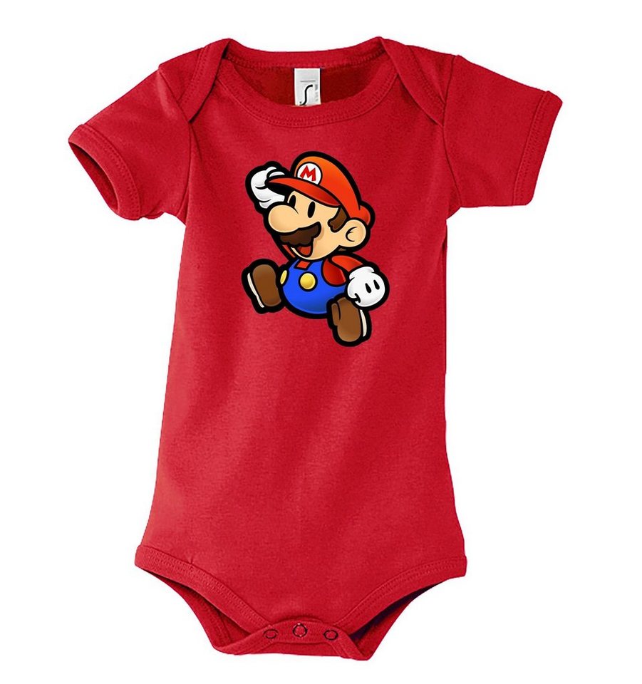 Youth Designz Kurzarmbody Baby Body Strampler Mario mit niedlichem Frontprint von Youth Designz