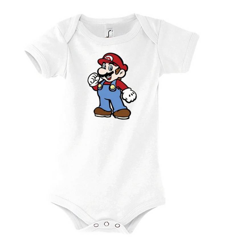 Youth Designz Kurzarmbody Baby Body Strampler Mario mit niedlichem Frontprint von Youth Designz