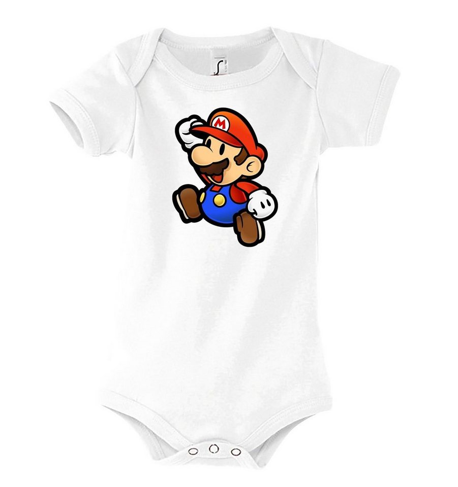 Youth Designz Kurzarmbody Baby Body Strampler Mario mit niedlichem Frontprint von Youth Designz