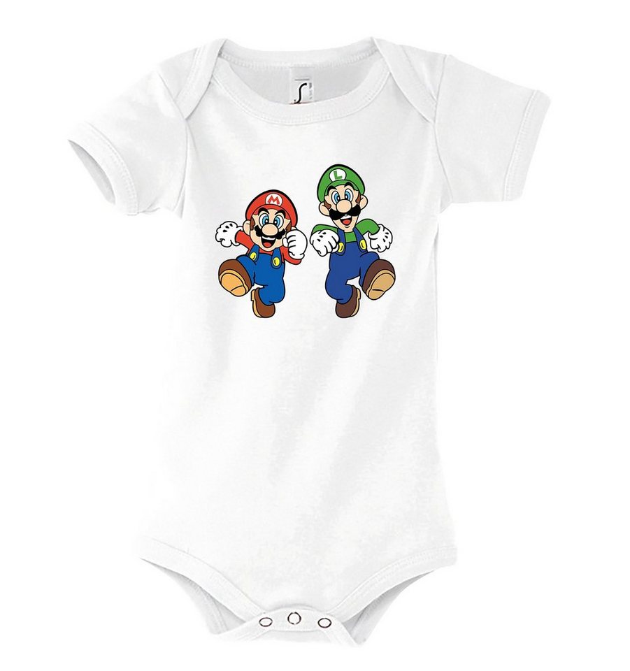 Youth Designz Kurzarmbody Baby Body Strampler Mario & Luigi Mit niedlichem Frontprint von Youth Designz