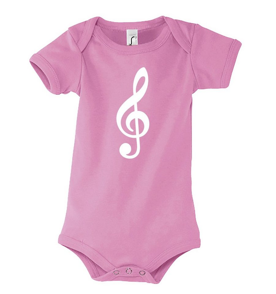 Youth Designz Kurzarmbody Baby Body Strampler Notenschlüssel mit niedlichem Frontprint von Youth Designz