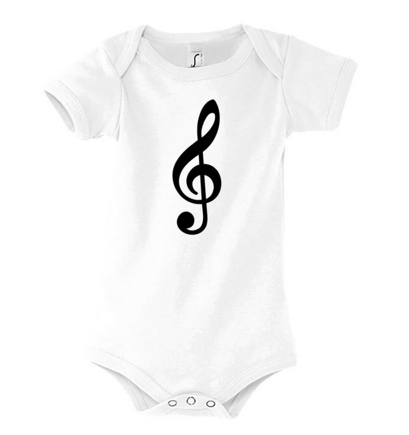 Youth Designz Kurzarmbody Baby Body Strampler Notenschlüssel mit niedlichem Frontprint von Youth Designz