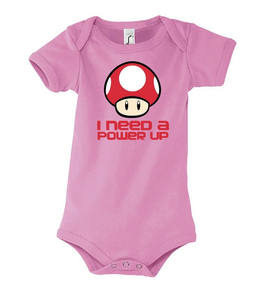 Youth Designz Kurzarmbody Baby Body Strampler Pilz Power Up in tollem Design, mit Frontprint von Youth Designz