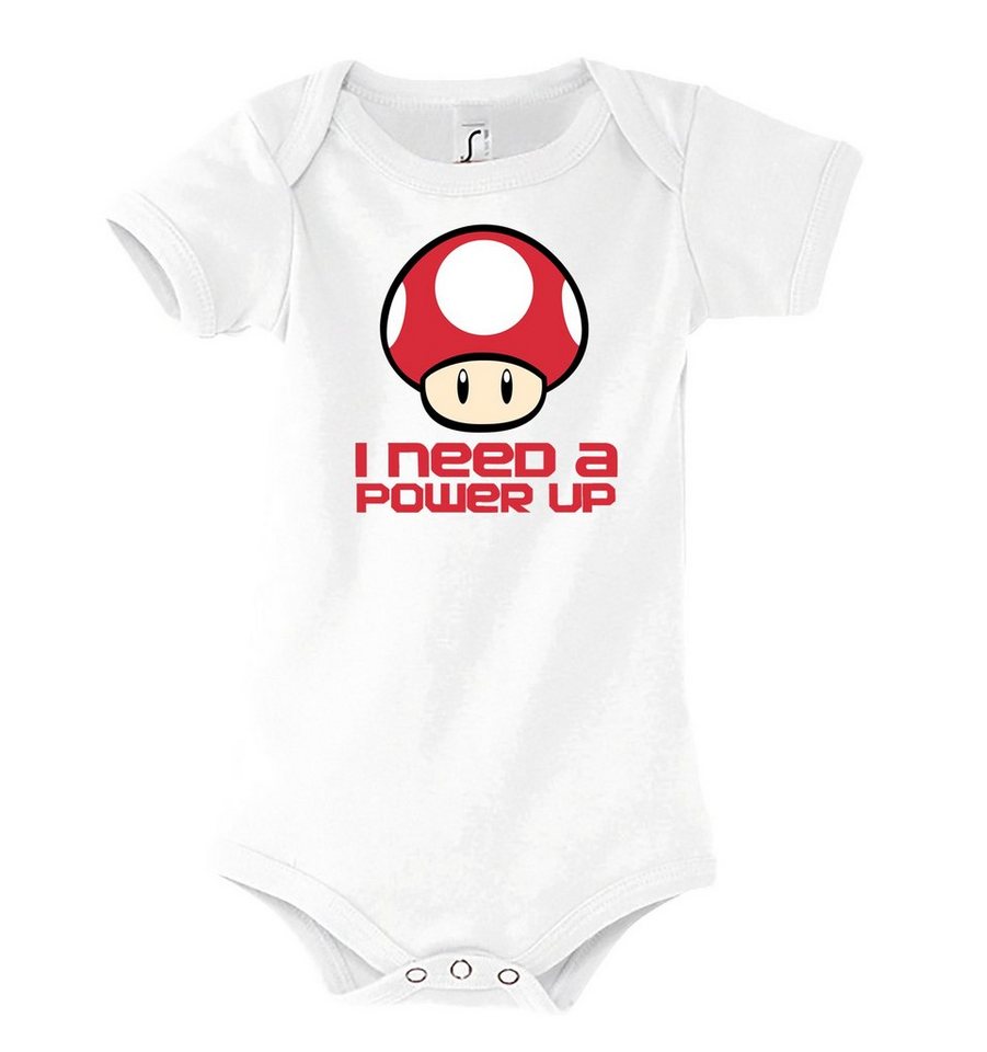 Youth Designz Kurzarmbody Baby Body Strampler Pilz Power Up in tollem Design, mit Frontprint von Youth Designz