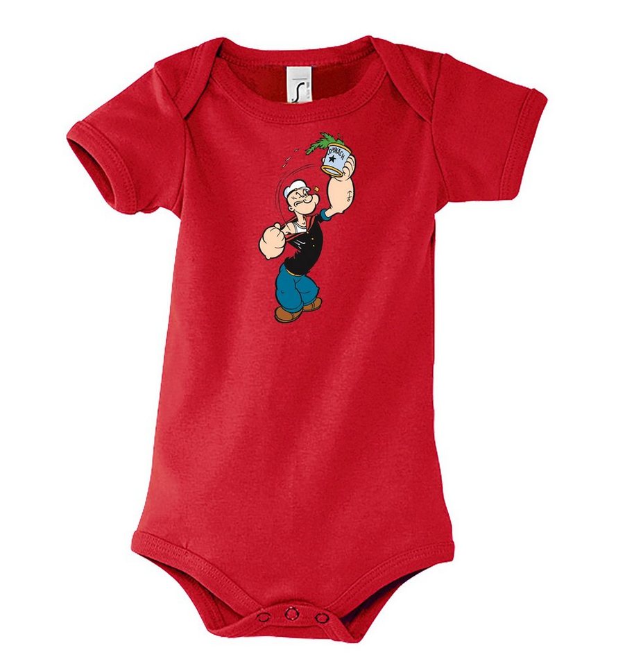 Youth Designz Kurzarmbody Baby Body Strampler Popeye mit niedlichem Frontprint von Youth Designz