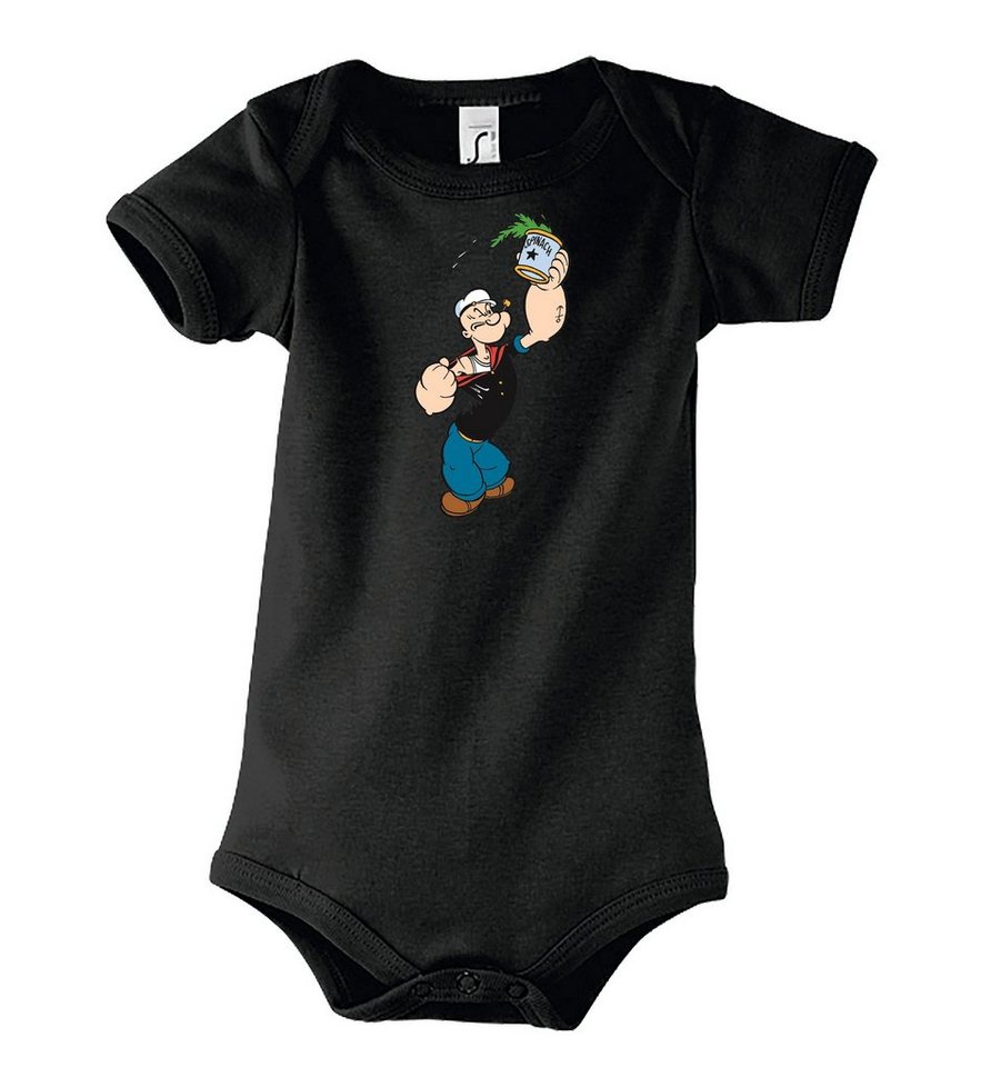 Youth Designz Kurzarmbody Baby Body Strampler Popeye mit niedlichem Frontprint von Youth Designz