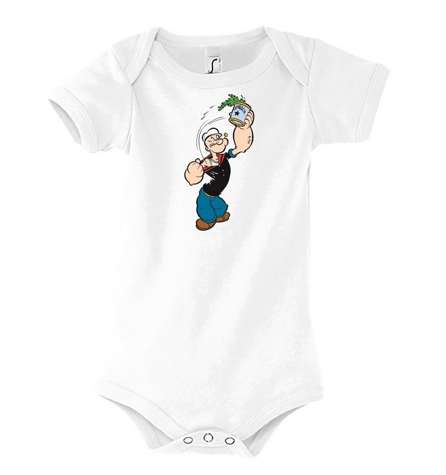 Youth Designz Kurzarmbody Baby Body Strampler Popeye mit niedlichem Frontprint von Youth Designz