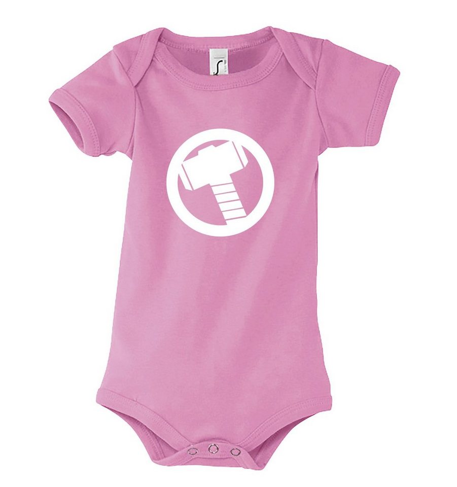 Youth Designz Kurzarmbody Baby Body Strampler Thor Hammer Odin mit niedlichem Frontprint von Youth Designz