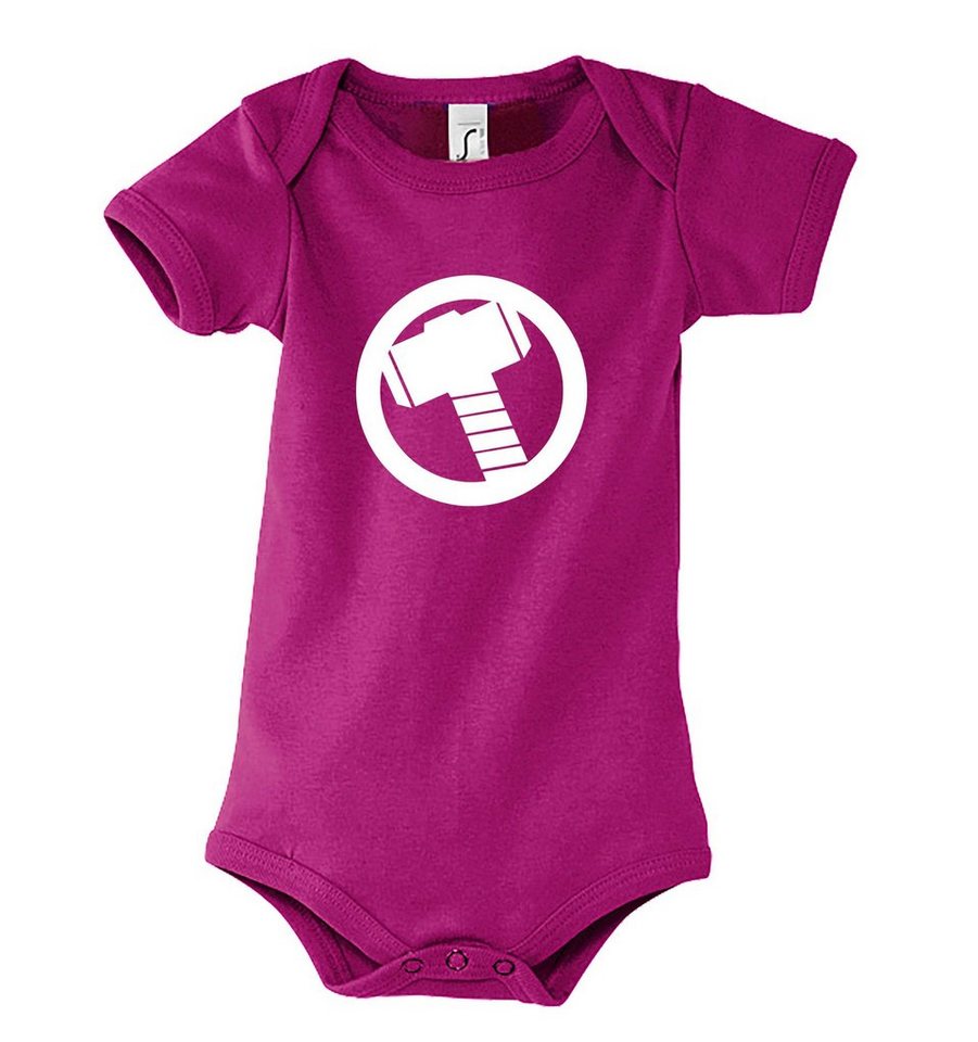 Youth Designz Kurzarmbody Baby Body Strampler Thor Hammer Odin mit niedlichem Frontprint von Youth Designz