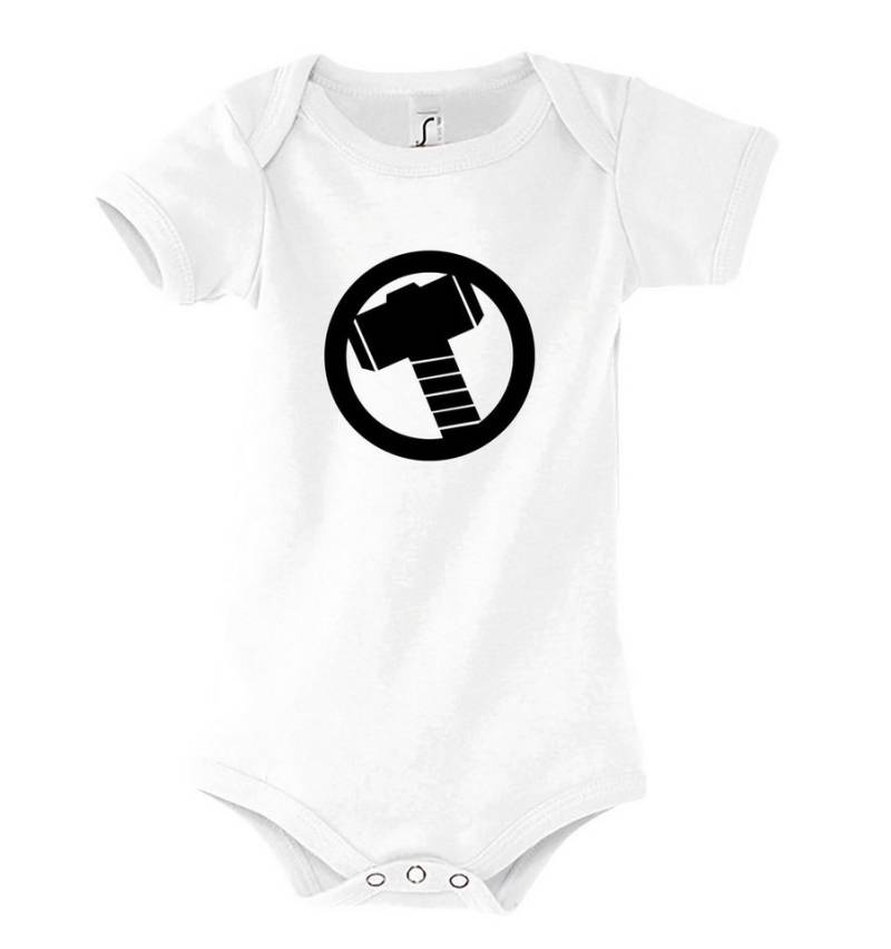 Youth Designz Kurzarmbody Baby Body Strampler Thor Hammer Odin mit niedlichem Frontprint von Youth Designz