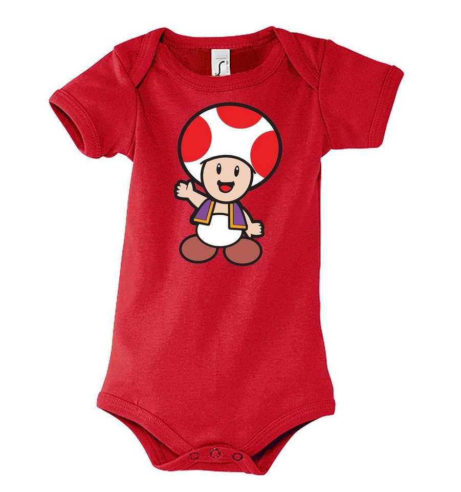 Youth Designz Kurzarmbody Baby Body Strampler Toad mit niedlichem Frontprint von Youth Designz