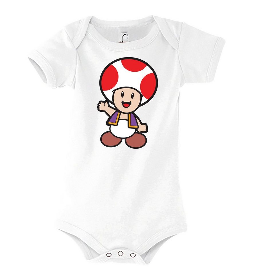 Youth Designz Kurzarmbody Baby Body Strampler Toad mit niedlichem Frontprint von Youth Designz