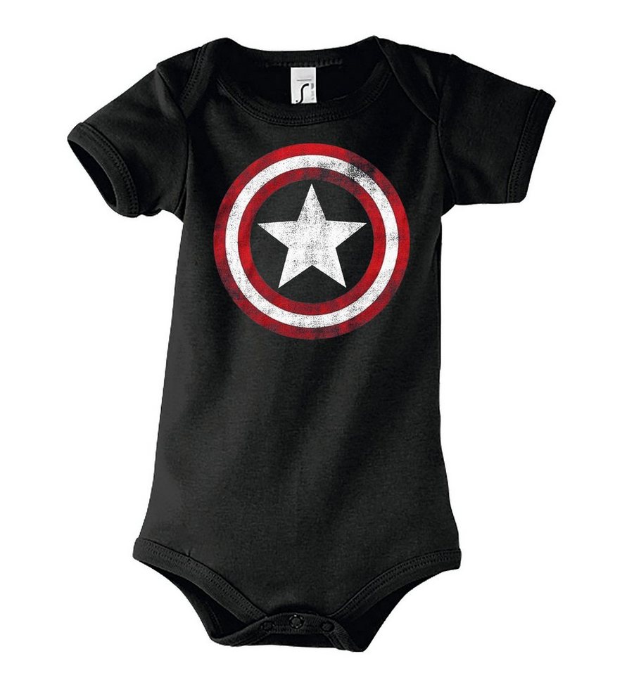 Youth Designz Kurzarmbody Baby Body Strampler Vintage Captain America mit niedlichem Frontprint von Youth Designz