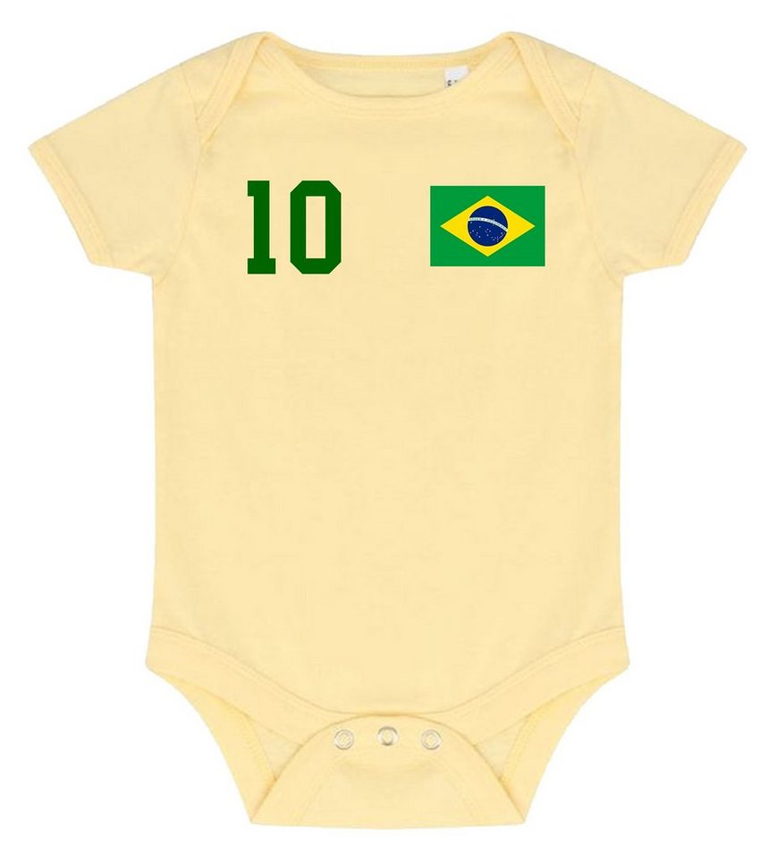 Youth Designz Kurzarmbody Brasilien Kinder Baby Body Strampler mit trendigem Frontprint von Youth Designz