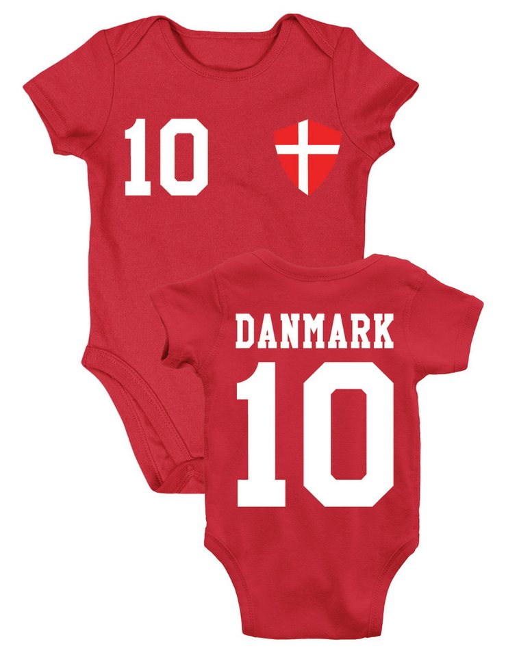 Youth Designz Kurzarmbody Dänemark Fußball Kinder Baby Body Strampler Geschenk mit modischen Aufdruck für Jungen und Mädchen von Youth Designz