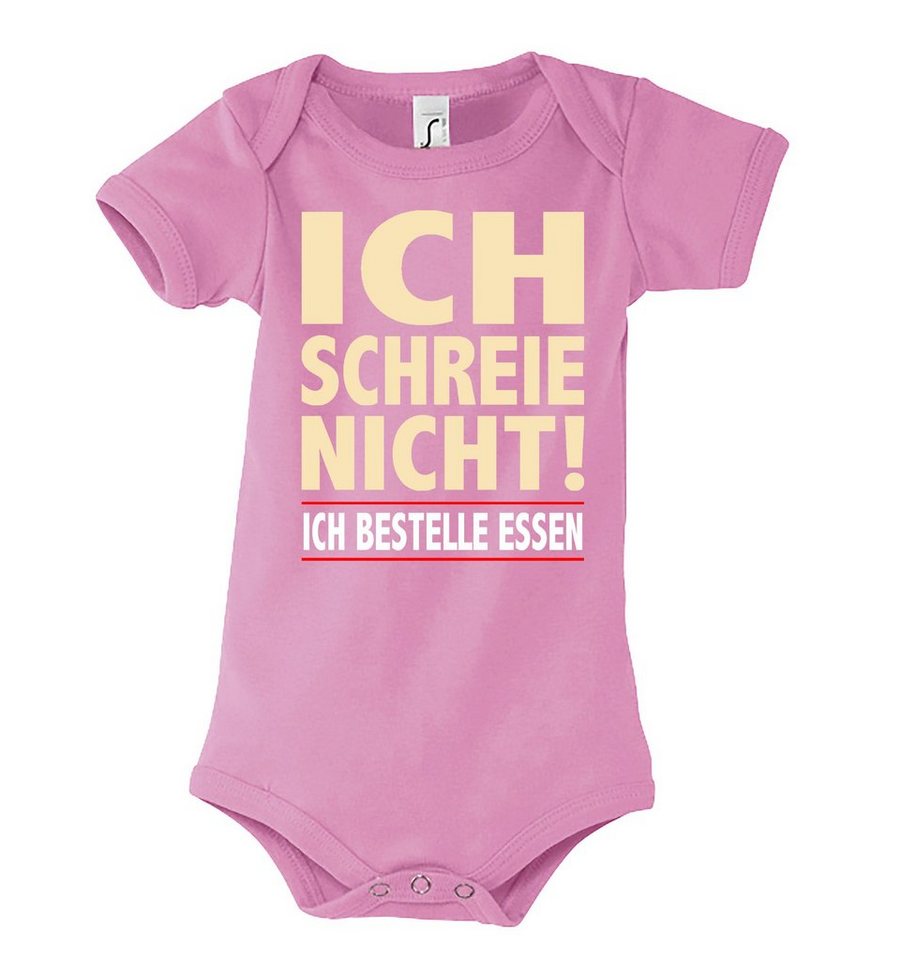 Youth Designz Kurzarmbody ICH SCHREIE NICHT Baby Body Kurzarm Strampler mit lustigem Spruch Print von Youth Designz