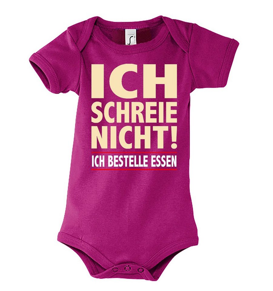 Youth Designz Kurzarmbody ICH SCHREIE NICHT Baby Body Kurzarm Strampler mit lustigem Spruch Print von Youth Designz