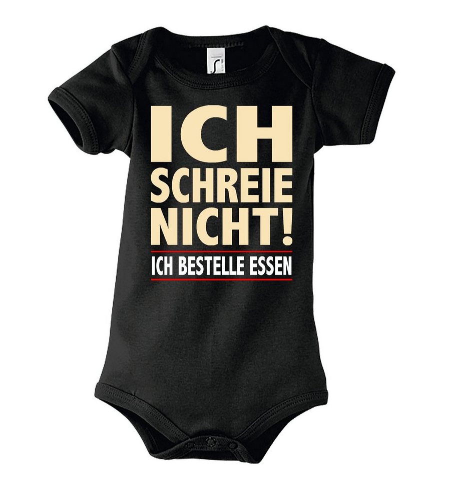 Youth Designz Kurzarmbody ICH SCHREIE NICHT Baby Body Kurzarm Strampler mit lustigem Spruch Print von Youth Designz