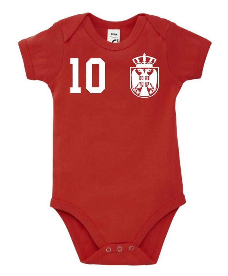 Youth Designz Kurzarmbody Serbien Kinder Baby Body Strampler mit trendigem Motiv von Youth Designz